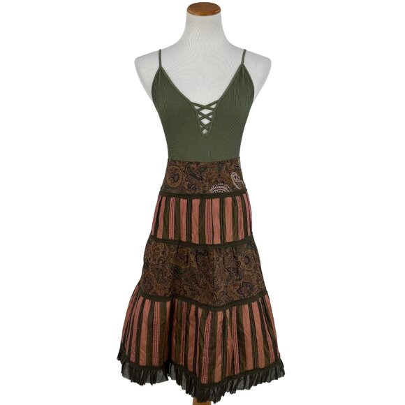 NWT Vtg 90s Solstice Blazer Tiered Skirt Set • Whimsigoth Steampunk Boho Grunge - Picture 13 of 16